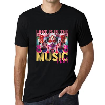 Men’s Graphic T-Shirt Love Is In The Music Deep Black