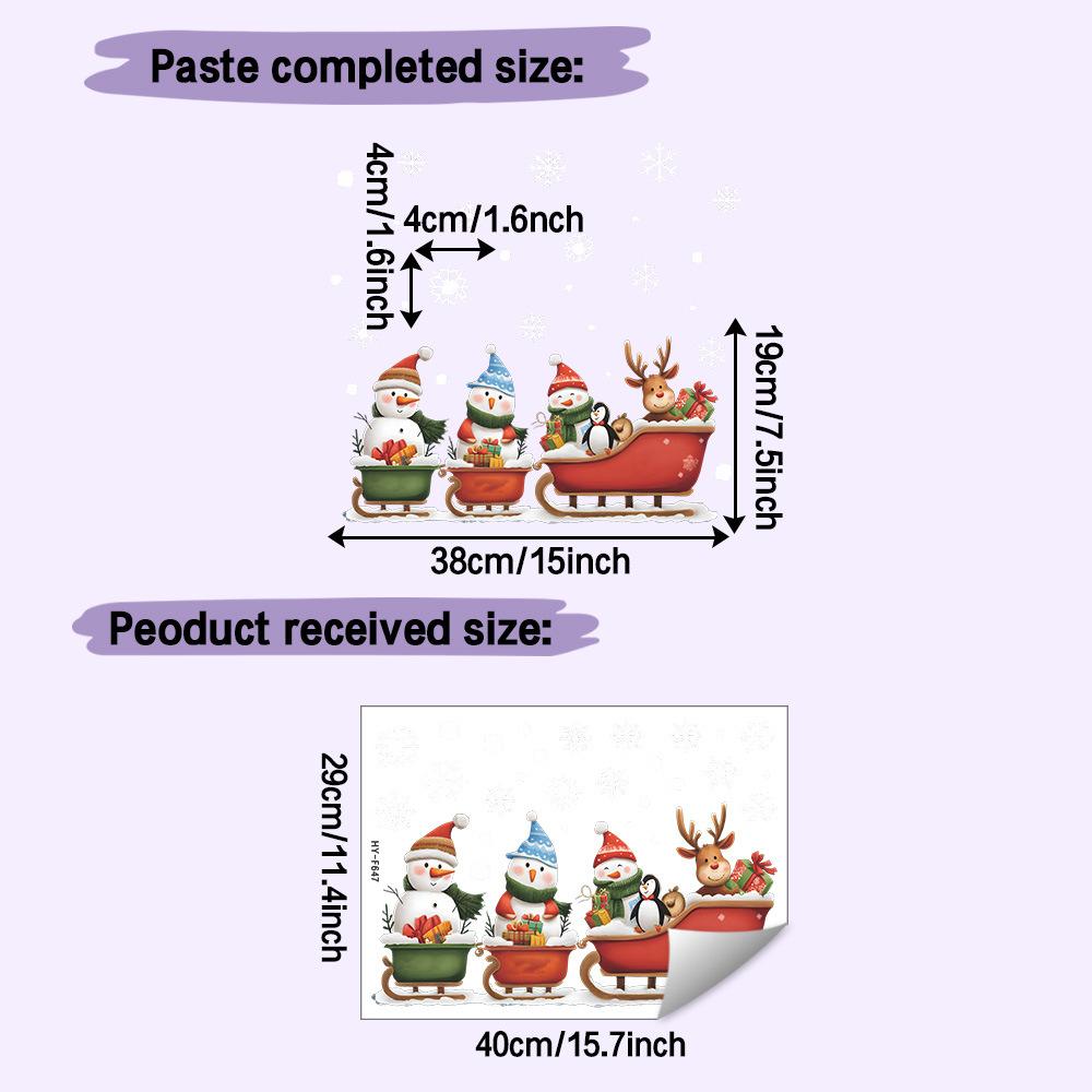 Christmas Snowmen Window Stickers Christmas Wall Sticker Kids Room Decals Merry Snowflakes Decorations Home New Year Stickers