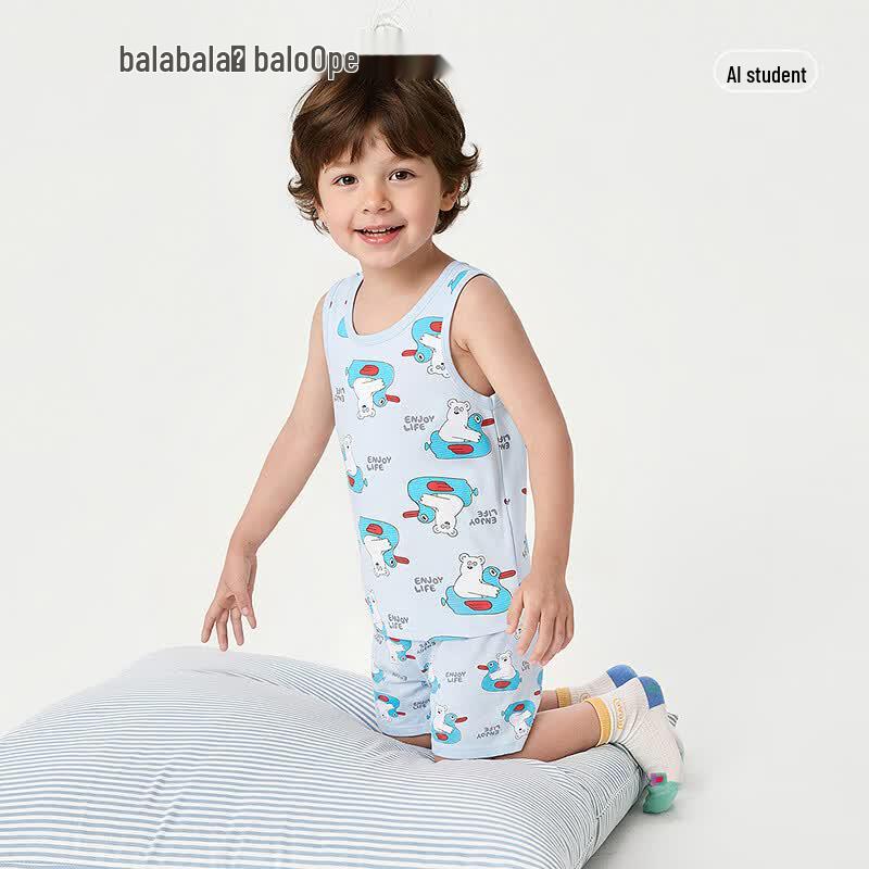 Balabala Kids Sleeveless Vest & Shorts Pajama Set