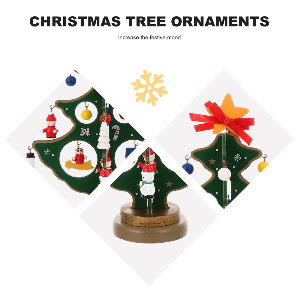 Wooden Christmas Tree Nament Decor Statue Xmas Supplies Holiday Gifts Home Festive Decorations Christmas Party
