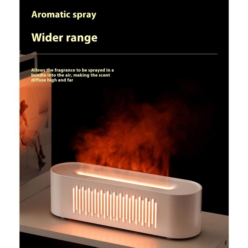 Simulated Flame Cool Misting Humidifier with 6 Color Light Flame Air Diffuser Humidifier Air Humidifier for Home Bedroom