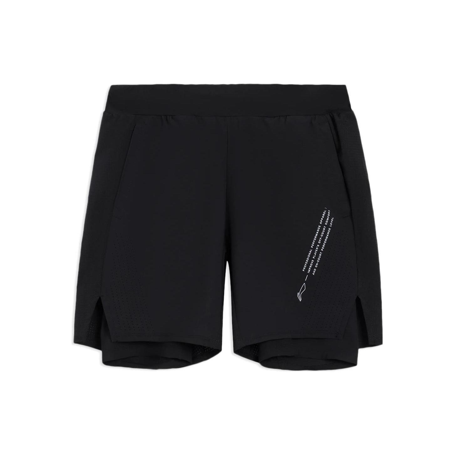 Li-Ning Graphic Basketball Training Shorts  Black  Men s AKSS363-1 L