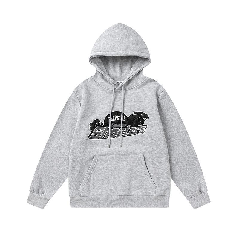 Foreign trade new rainbow color matching letter embroidery velvet loose hooded sweater casual trousers set men and women the same style