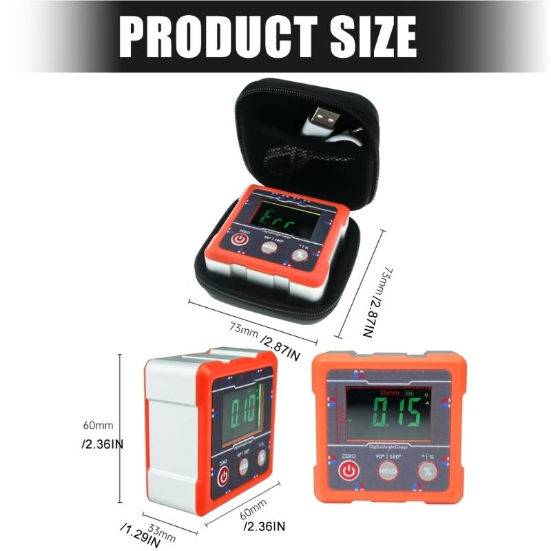 Upgrades Digital Inclinometer Angles Finder Magnetic Base Accuracy Measuring Tool For Carpentry Equipment Installation