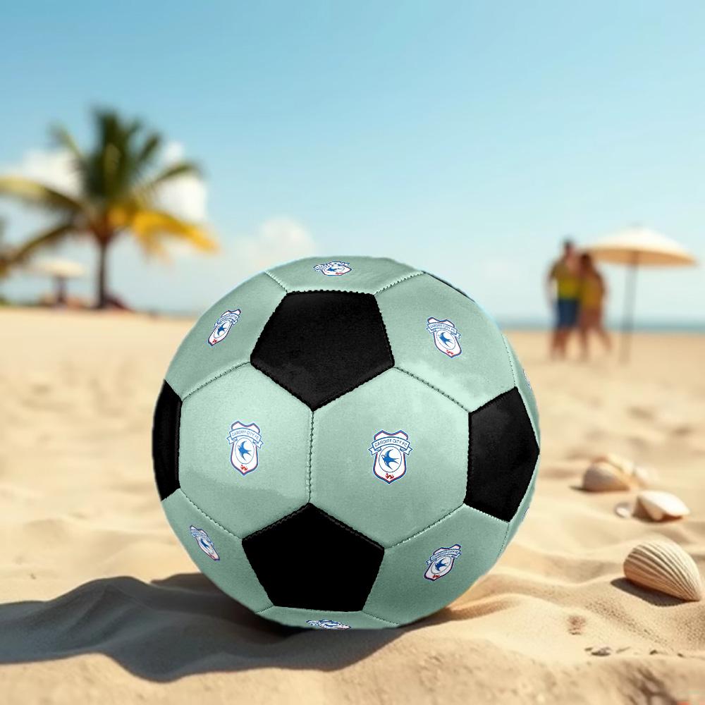 Cardiff City F.C Pallone da Calcio Colorato Per Tutte le Età Cucito a Macchina PVC Pronto per la Competizione Durevole Ad Alto Rimbalzo.TAGLIA5