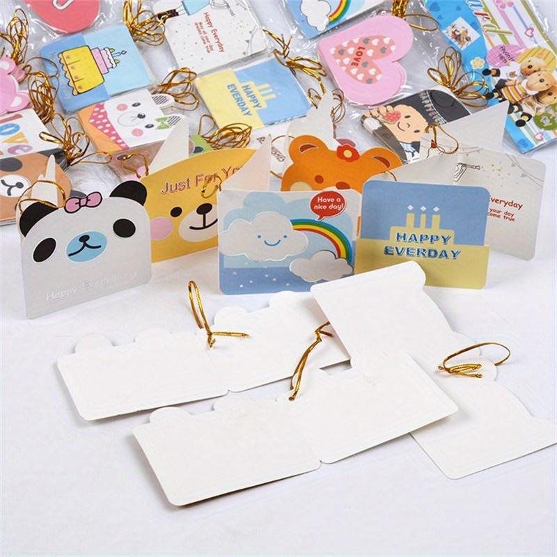 160 Sheets / Set Gold Silk Blessing Card Cute Cartoon Gift Small Card Greeting Card