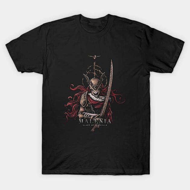 

Men Black Print T-shirt The Blade Of Miquella - Malenia No-Cut Transfer Paper Print Cotton Tshirt 3XL чорний