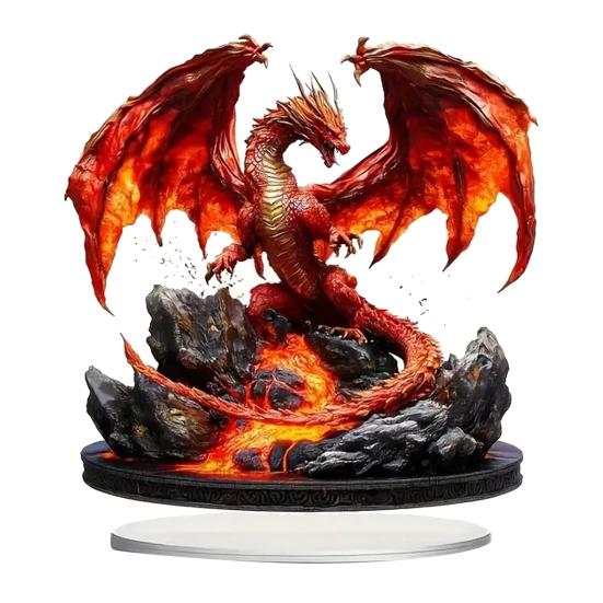 Statue de Dragon Couleur Vibrante Résine Sculpture de Dragon Créature Mythique Ornement Décor Fantaisie Style Gothique