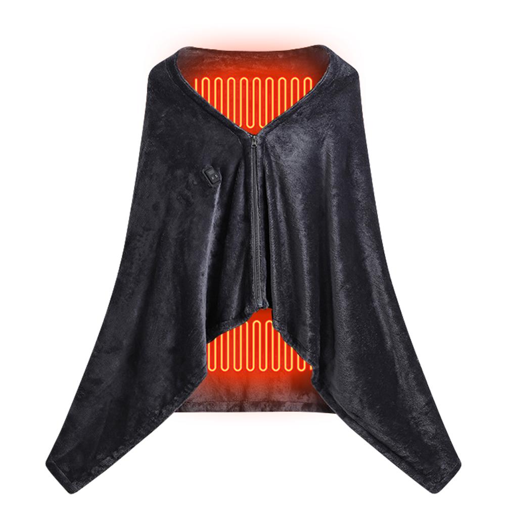 USB Coral Fleece Heated Blanket 3 Temperature Adjustment Soft Thermal Blanket Wireless Heated Blanket for Outdoor Camping