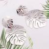 New Monstera Leaf Statement Dangle Earrings for Women Colorful Acrylic Metal Drop Earrings Exaggerated Ear Jewelry Pendientes