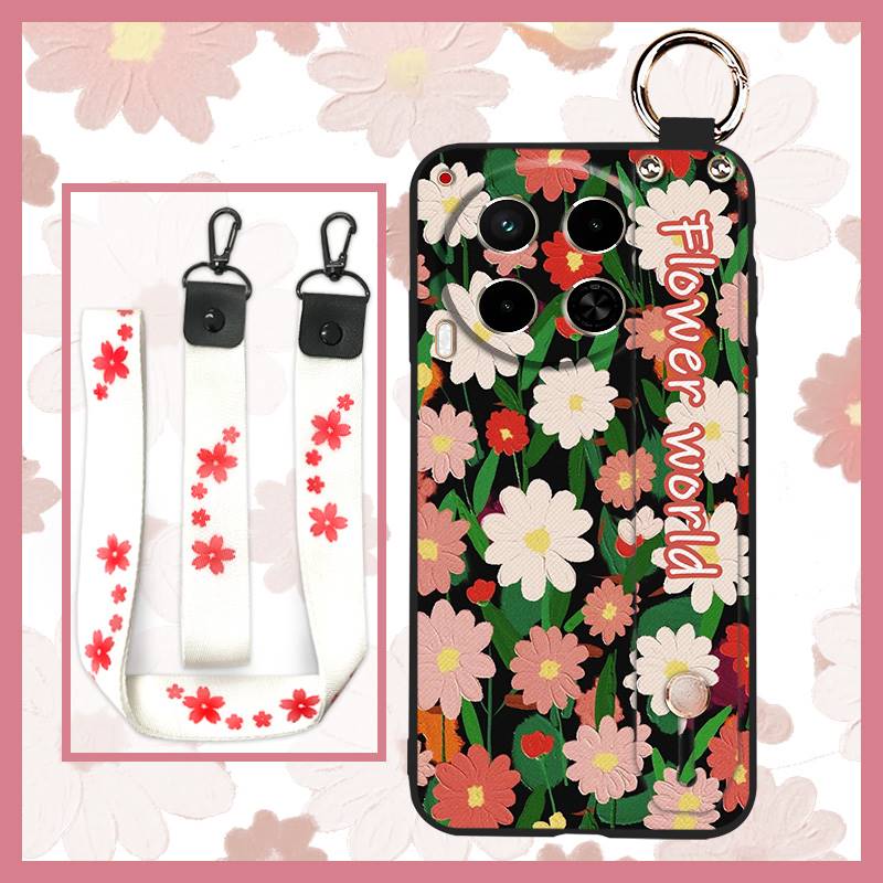 Waterproof Durable Phone Case For Tecno Camon30/4G/5G/CL6/CL7 Oil Painting Soft Case Kickstand Wristband Protective Ring