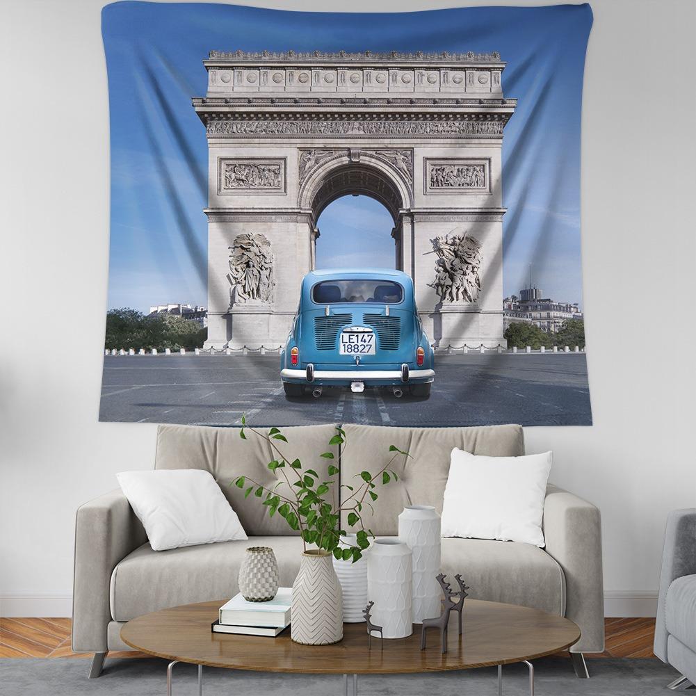Париж Эйфелева башня Узор Подвесной Ткань Спальня Гостиная Гобелен Домашнее Настенное — фото 4