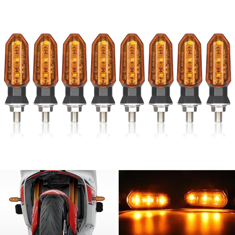 Motorcyle LED Turn Signal Light 12V Moto Amber Indicator Lamp For Yamaha FZ 1 YZF R3 R6 R1 MT 07 09 FZ6 Tracer 900 Tenere 700