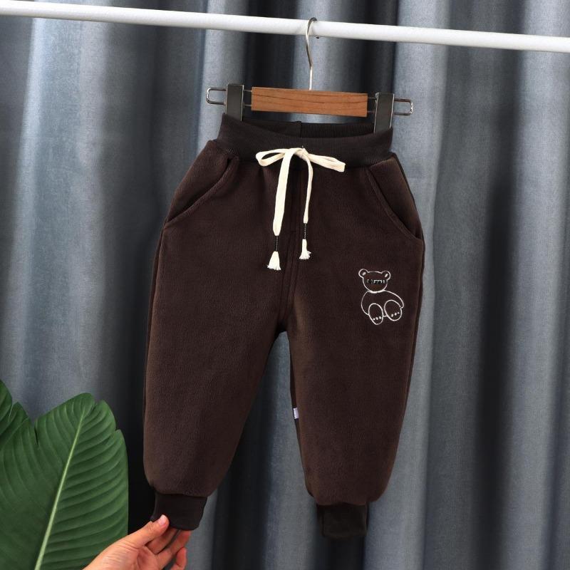 

Зимние детские бархатные плюшевые спортивные штаны на открытом воздухе, утепленные брюки, пуховые штаны для мальчиков и девочек 140cm кофейный