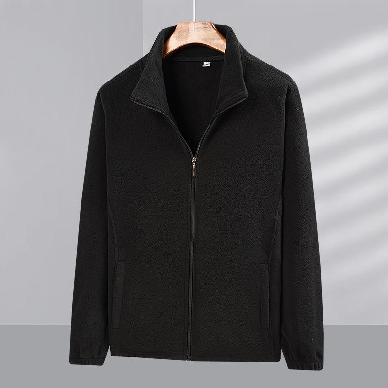 Polar Fleece Men's Fleece Jacket Autumn and Winter Casual Large Size Middle-aged and Elderly Jacket Loose Top Cold-proof