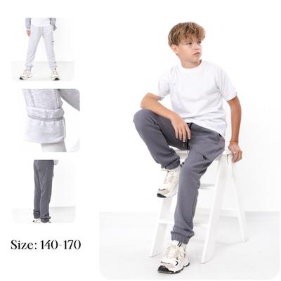 Pants (boys) – Teen Cotton-Blend Sweatpants with Elastic Waist, Winter, 6282-104 HC