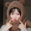 Winter Teddy Bear Hooded Scarf Hooded Muffler Poggle Scarf