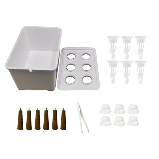 Hydroponic Grow Box 6-Hole Planting System Home Herb Planter Vegetable Cultivation Kit for Indoor Gardening