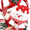Durable Knitted Christmas Treat Bags Holiday Party Supplies Christmas Gift Bags with Festival Cartoon Illustrations