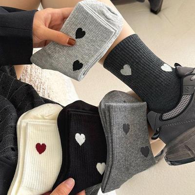 Women's Japanese Style Mid-Calf Gray Bowknot Angora Socks - Fashionable, Warm, and Perfect for Fall/Winter