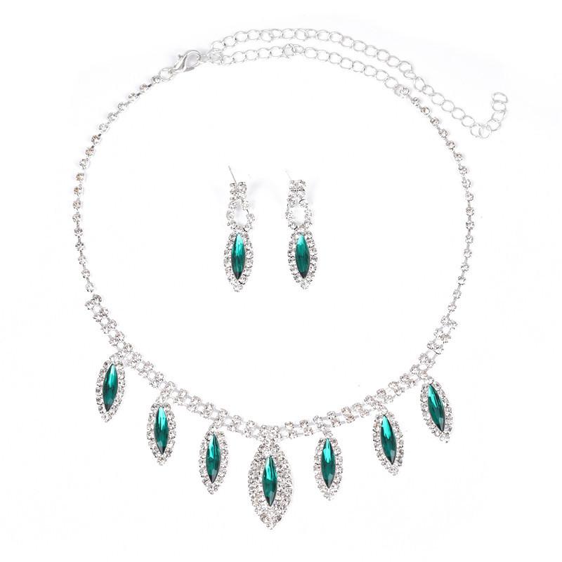 Exquisite Full Diamond Bridal Necklace & Earrings Set - High-Grade Wedding Accessories