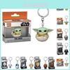 Förtrollande Star Wars Nyckelring Funko Pop Med Darth Vader Yoda Och R2-d2 Figurer