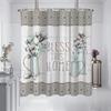 1PC cotton vase home pattern printed shower curtain, waterproof and washable, with 12 hooks, bathroom shower, bathtub, home use