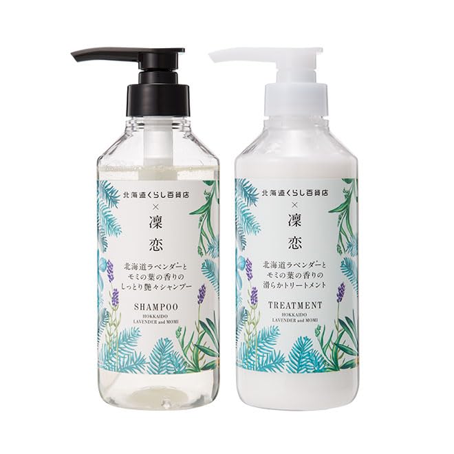 

Набор шампуня и кондиционера Rinren с лавандой и пихтой с Хоккайдо, по 400 мл каждый, набор с дозаторами, без добавок