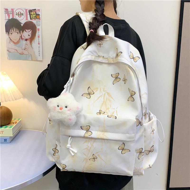 Butterfly Printed Backpack for Women, New Travel Backpack for Middle and High School Students, Schoolbag for Women