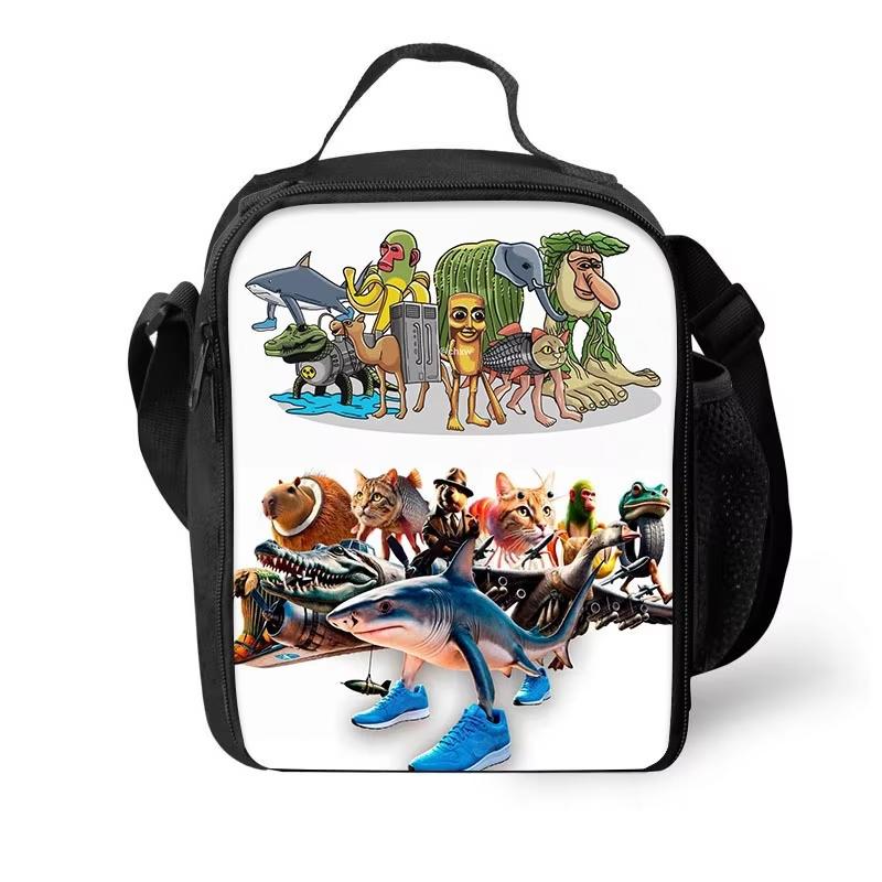 Sac à lunch isotherme original Italian Brainrot Sac thermique réutilisable Grand fourre-tout Boîte à lunch Sac alimentaire Plage Voyage