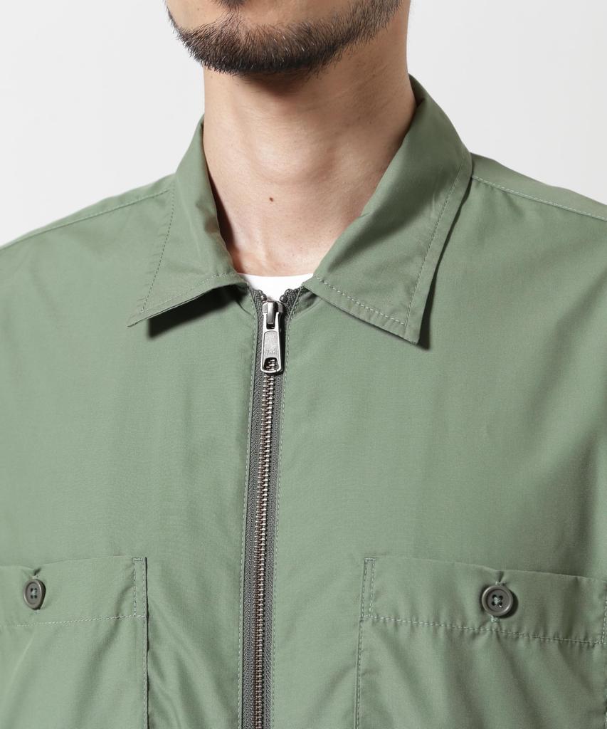 AVIREX ZIP UP WORK SHIRT 25(WEB&DEPOT Exclusive) Short Sleeve Shirt Men's M Olive 783-5123022
