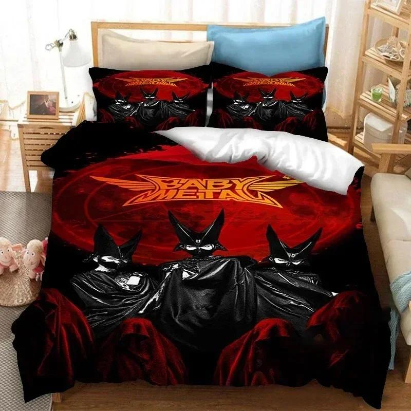 3D Printed Babymetal Band Bedding Set Duvet Cover Sheet Printed Bed Set Pillowcase Bed Full Queen King Size Comforter Bedroom