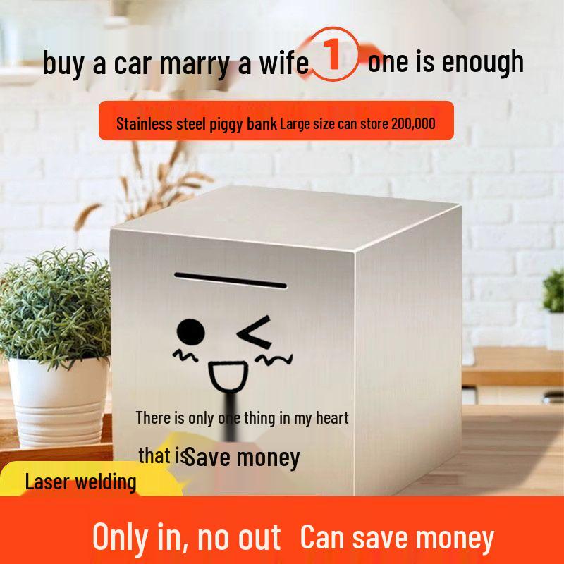 Stainless Steel Anti-Fall Piggy Bank - Creative Unbreakable Metal Money Box Birthday Gift