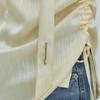 MEENDERI SATIN LOGO SCARF - LEMON