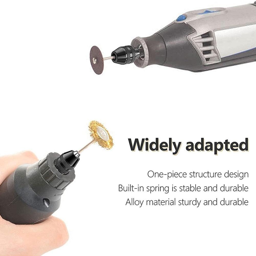 Easy And Quick Accessory Replacement With Keyless Drill Chuck For Rotary Tools