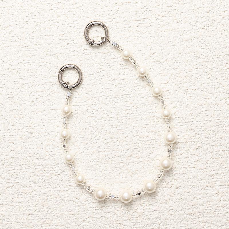 Internet Celebrity Bead Universal Mobile Phone Lanyard Ins Style New Anti Loss Short High-end Opposite Sex Wrist Strap Chain