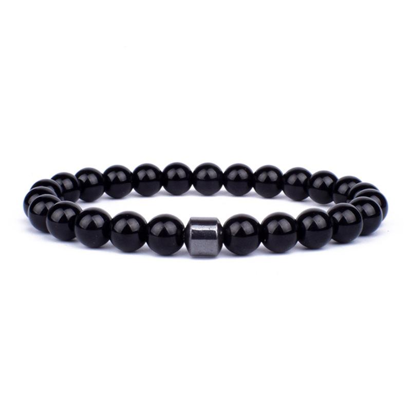 Trendy Unisex Natural Stone Beaded Bracelet - Casual Couple s Accessory