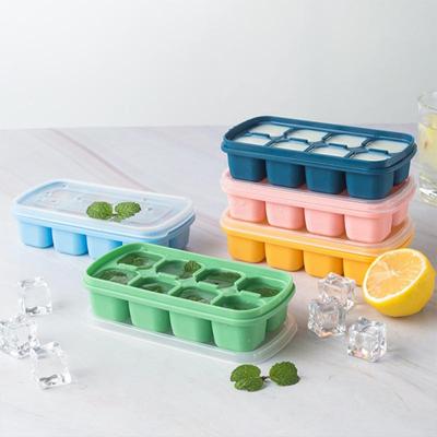 Household Silicone Ice Cube Mold With Dustproof Cover Ice Cube Tray Fruit Ice Cream Mould