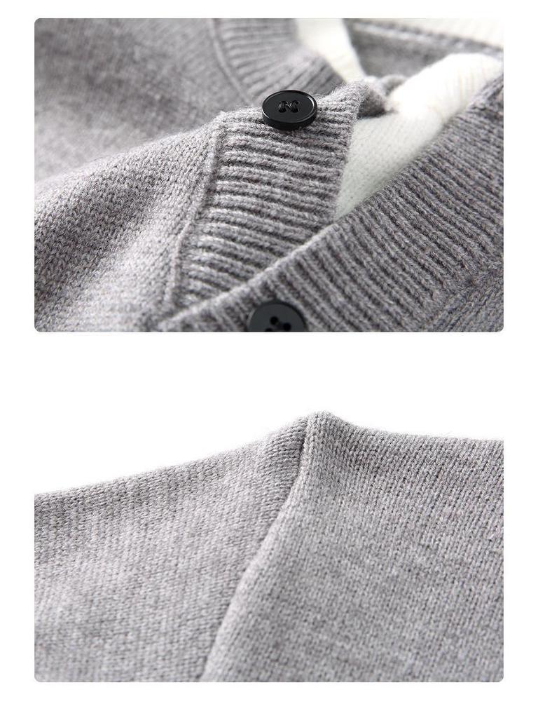 2025 Autumn/Winter Youth Fashion Casual Button-up Knit Sweater