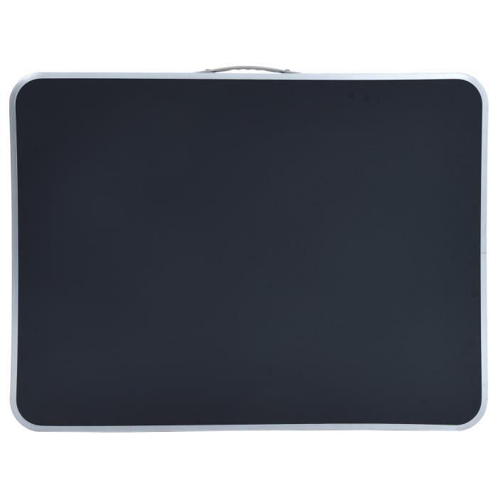 VidaXL Table pliable de camping avec cadre en métal 80x60 cm Gris