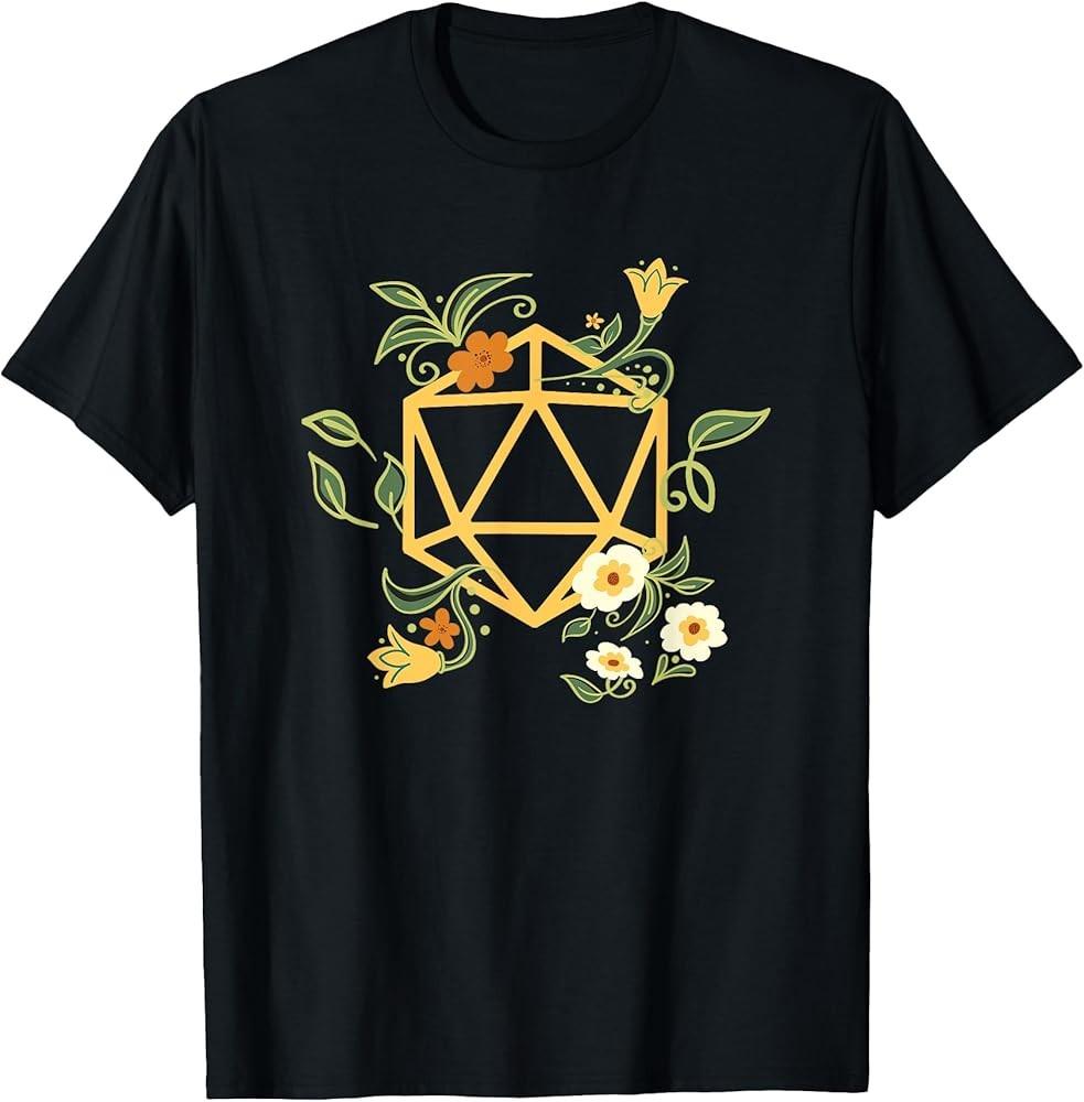 Geeky Polyhedral D20 Dice Set Plant Nerdy TShirt TShirt Unisex T-Shirt L