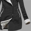 Women's Solid Color Thickened Lambswool Mid-Length Cotton Jacket