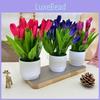 Tulip Miniature Potted Plant Artificial Greenery For Wedding Decor And Home Styling