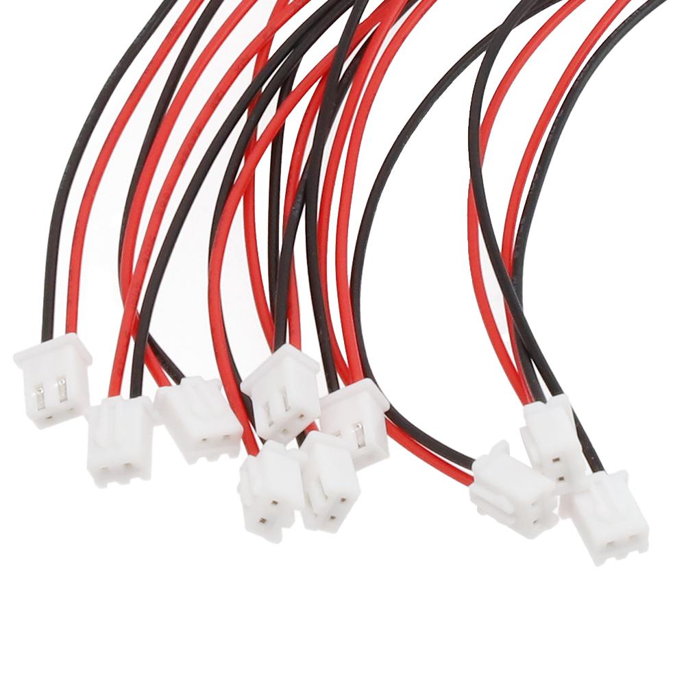 24AWG For JST XH2 54mm Connector Sets 10 Sets of Male and Female Wires 20cm Length 2pin 3pin 4pin Configurations