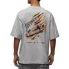 Jordan T Shirts Men's Heather Gray/Black Crew Neck Moderate IF0783-050