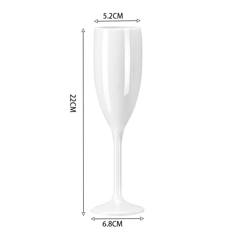 White Plastic Champagne Glass, Wedding Flute Champagne Glass, Creative and Simple Style Champagne Glas