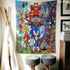 Hedgehog Sonic Bolt Wall Hanging Printed Fabric Blanket Decorative Tapestries for Bedroom Living Room Home Decor