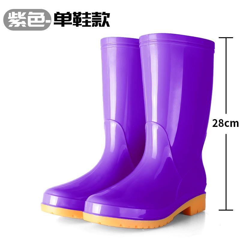 rain shoes women s waterproof and non-slip water shoes medium tube velvet rain boots adult water boots cotton warm work non-slip shoes 36
