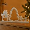 Unique Christmas Gift Ideas 3D Printed Tabletop Ornament Snowman Tree Sleigh Figurine DIY Painting Craft Projects Minimalist Nordic Style