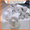 Huitan Exquisite Bowknot Simulated Pearl Dangle Earrings for Women Temperament Statement Female Earrings Luxury CZ Jewelry